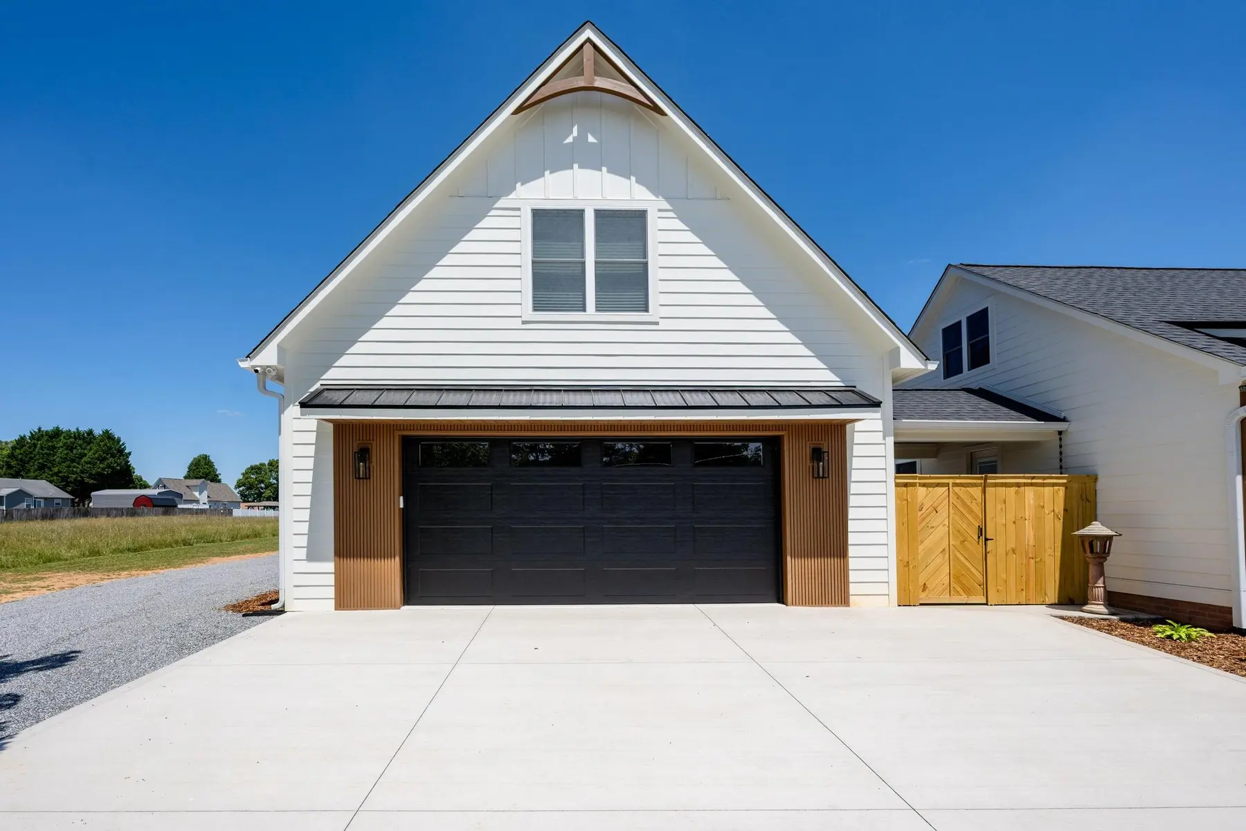 The Roost at Fern’s Fields completed garage exterior